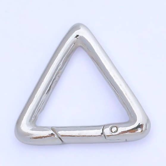 Argent sterling S925 Fermoir à poussoir triangle minimaliste 14mm | SL-695 pour la vente par Aim Eternal