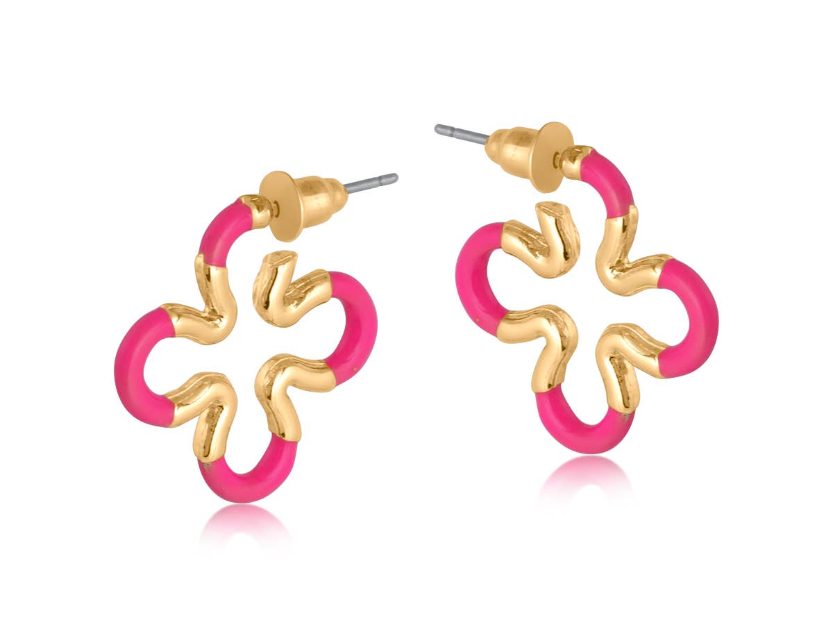 Big Metal London – wholesale Hoop earrings – Astra Squiggle Two Tone Enamelled Earrings0