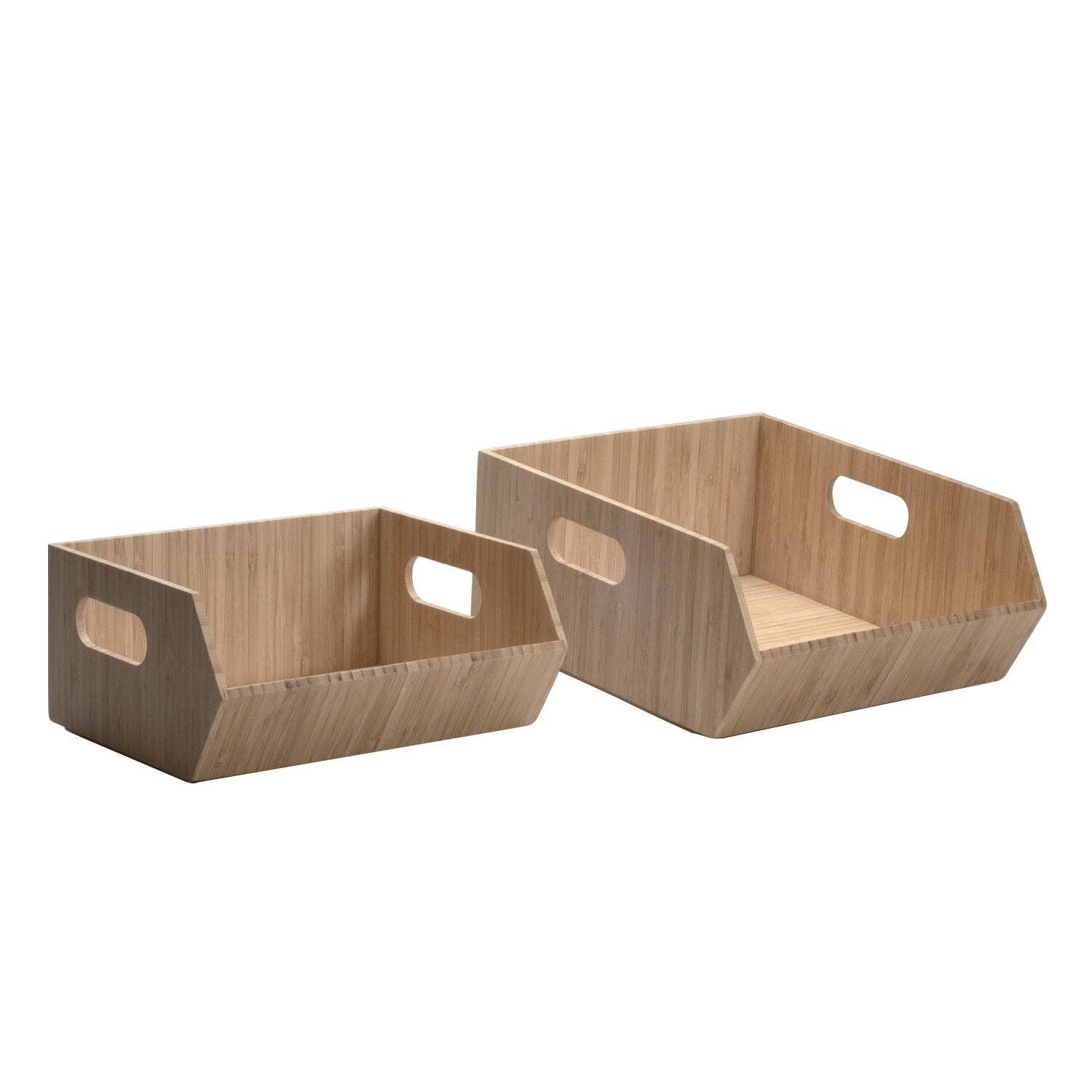 MobileVision - Wholesale Kitchen Storage/Organizer - Bamboo XL Storage Bins 2 PC Set8