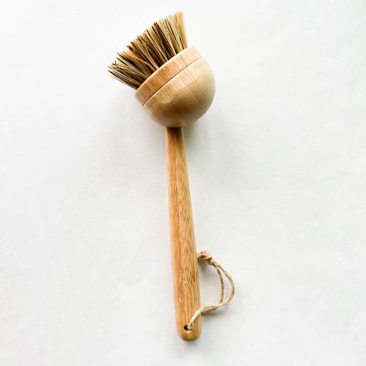 Smile Boutiques - Wholesale Cleaning Brush - Natural Bamboo Sisal Dish Brush With Replaceable Head