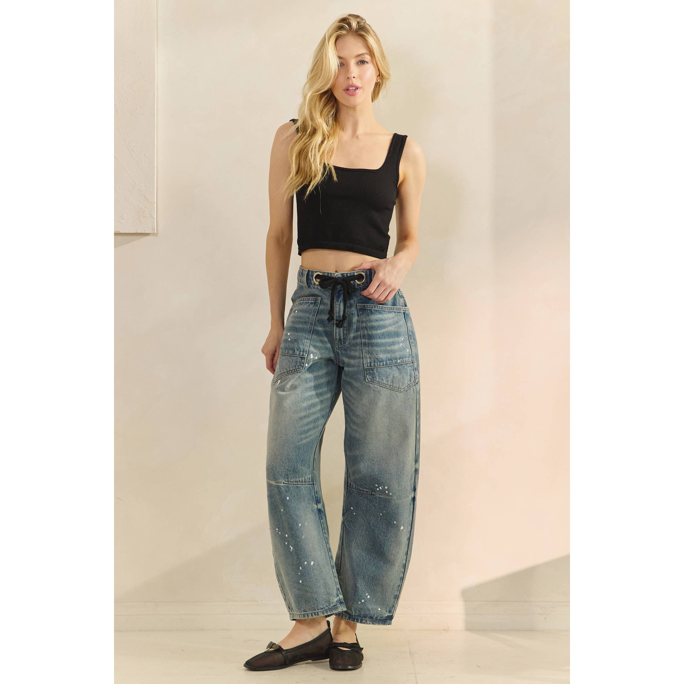 Medium Horseshoe Jeans with Belt Detail for wholesale on Faire1