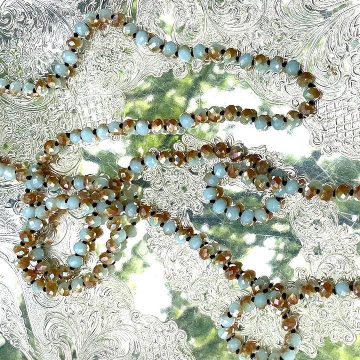 Bohemian Grace – wholesale Beaded/pearl necklace – ALJ Ocean Reef Faceted Rosary Bead Necklace
