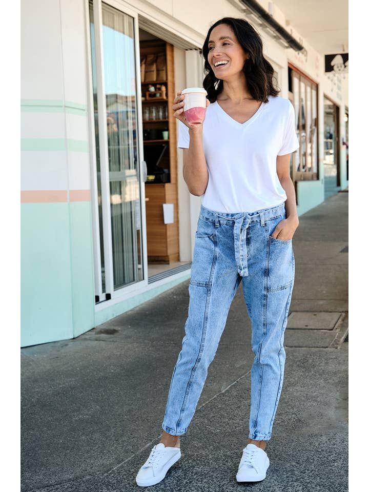 Carolina Lifestyle – wholesale Jeans - Dam – Sabrina slips midja Jeans tvätta blå