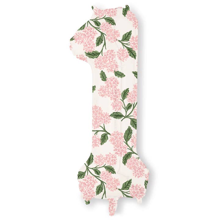 Lyserød hortensia nummereret folieballon for engroshandel hos Rifle Paper Co