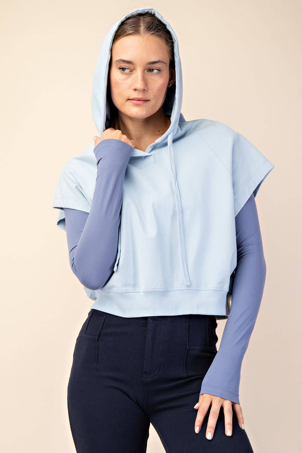 Rae Mode - Wholesale Hoodie - Women's - COTTON LYCRA SHORT SLEEVE HOODIE TOP30