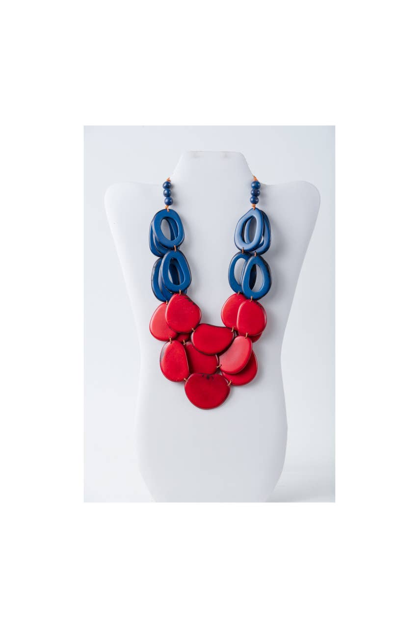 TaguArtsy – wholesale Bib necklace – Remy – Vibrant Tagua Necklace with Loop Accents5