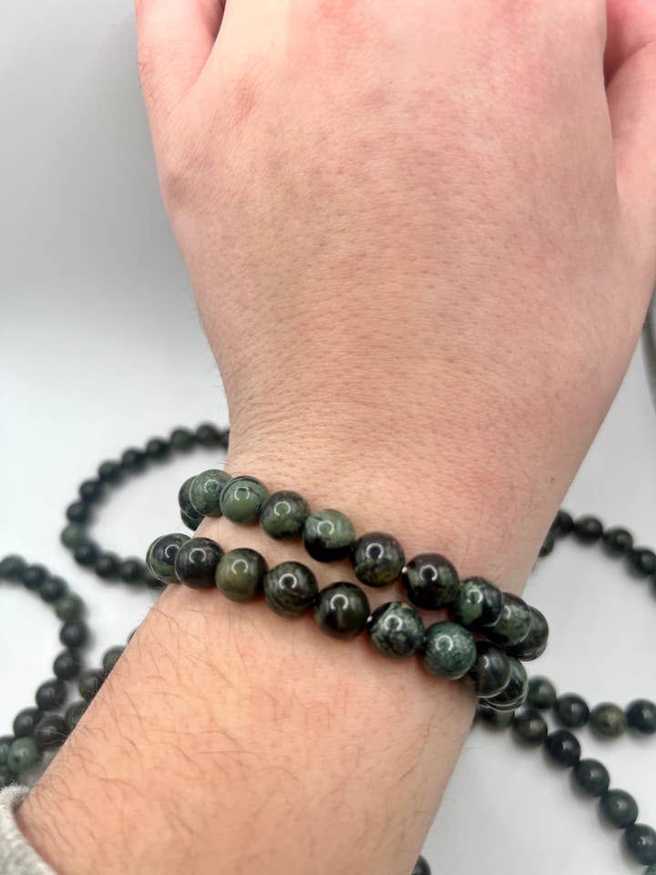 Kambaba Jasper Crystal Bracelet - 8mm Bead for wholesale by Oils and Auras