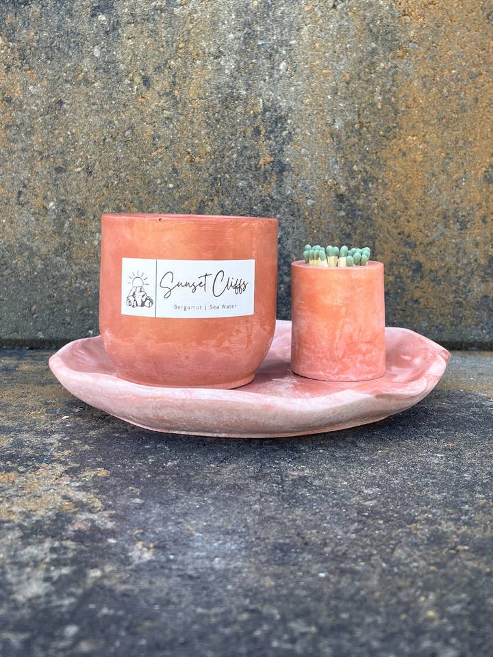 Sunset Cliffs Candle + Tray Bundle for wholesale by Paige Kayla