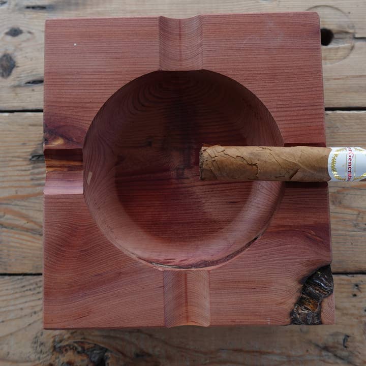 Indiana Red cedar Cigar Ashtray 10092024RC8 for wholesale by The Gant Collective