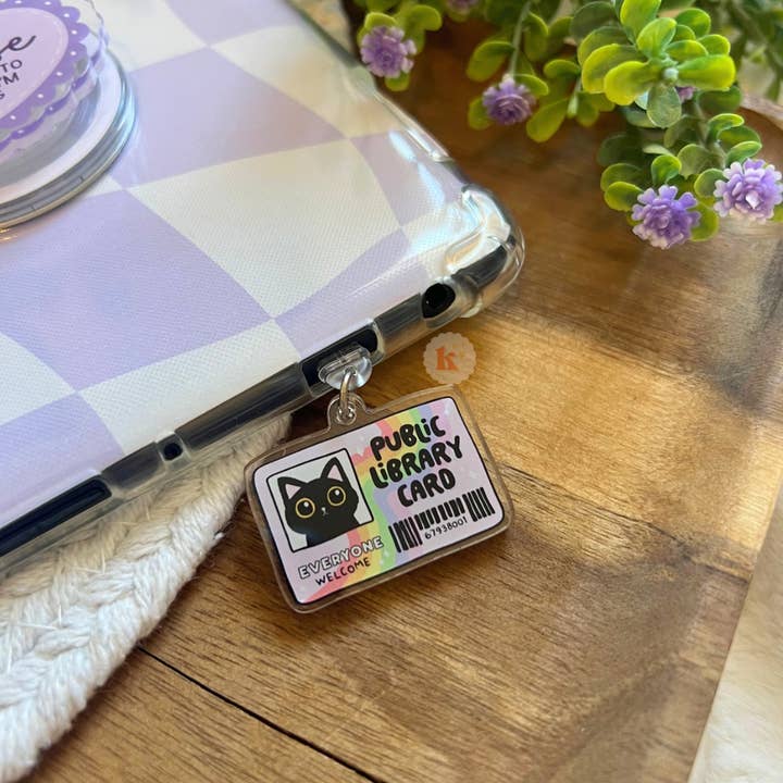 Cat library card Kindle Charm, Kindle case Accessories for wholesale by Kelle & Co.