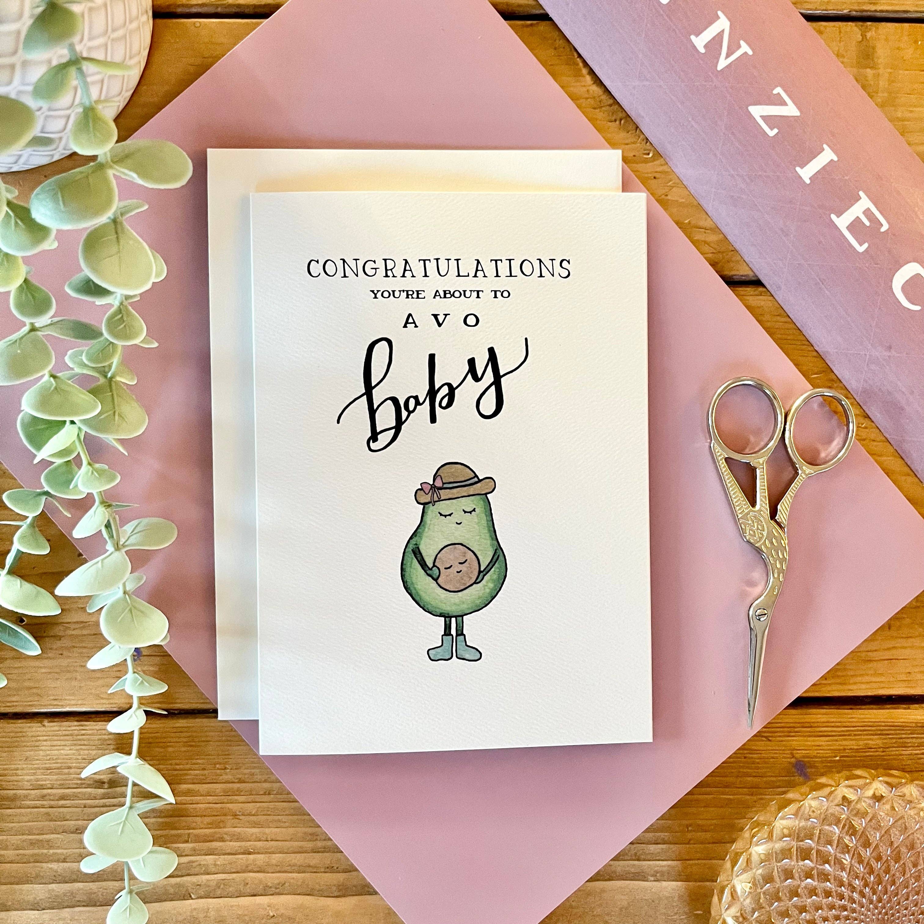 kenziecards - Wholesale Baby Card - Baby – Punny “Avo Baby” Avocado Greeting Card