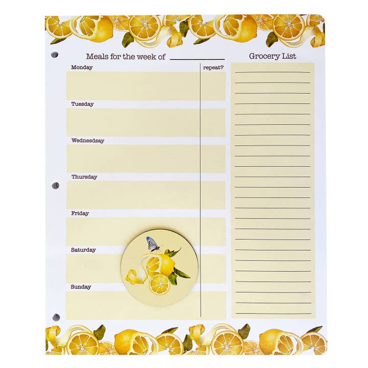 Feuilles de planification de menu - 52 citrons pour la vente par Out of the Woods of Oregon