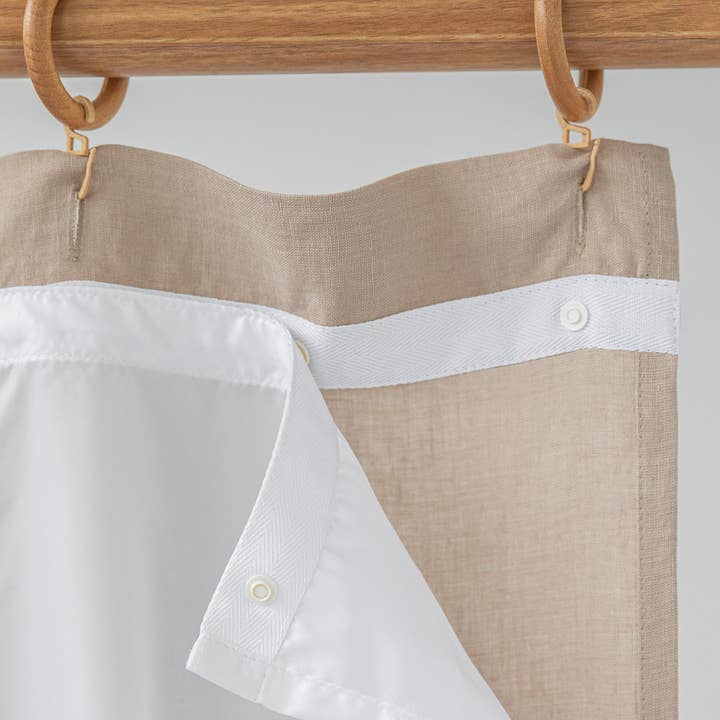 Waterproof linen shower curtain panel (1 pcs) in Natural for wholesale on Faire2