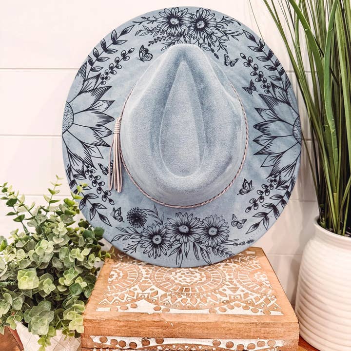 Willie & Dolly Designs - Wholesale Cowboy Hat - Women's - Engraved Floral Hat2