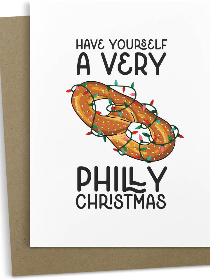 Zachte pretzel hebben een zeer Philly kerstkaart. voor wholesale door Square Peggy