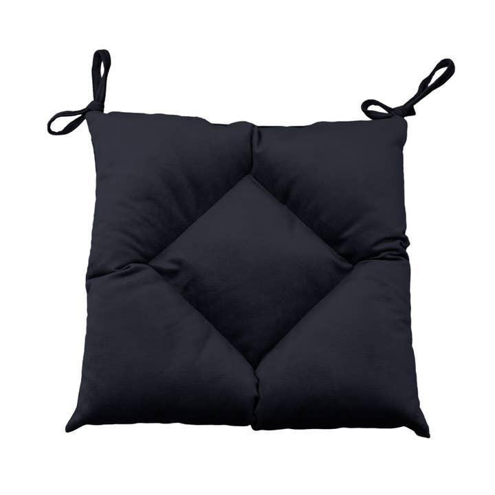 CASASRO - Venta al por mayor Cojines para sillas - CASASRO® Cojines para sillas de comedor | Juego de 4 de 40x40 cm | Tela de terciopelo suave lavable en 9 colores | Cojines con lazos para sujetar43