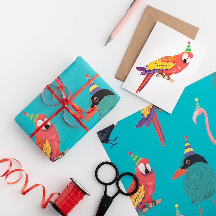 You've Got Pen On Your Face – wholesale Flat wrap – Tropical Birds Gift Wrap | Wrapping Paper Sheets | Craft1
