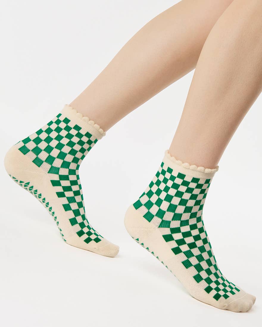 Pointe Studio – Großhandel Socken – Damen – Damen-Ankle-Socken Annie mit Anti-Rutsch-Griff aus Baumwollmischung für Pilates und Barre3