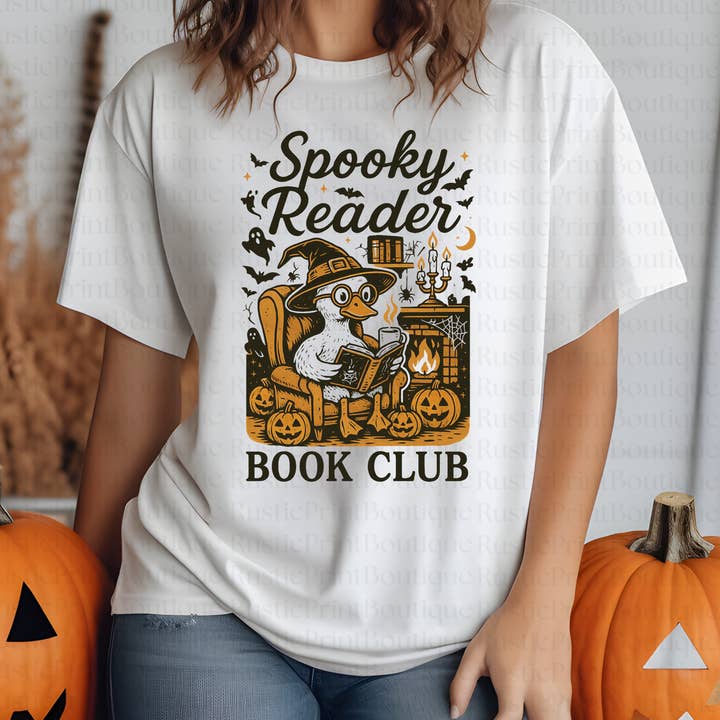 Bookish T-Shirt Spooky Readers Book Club Halloween Tee for wholesale by RusticPrintStudio