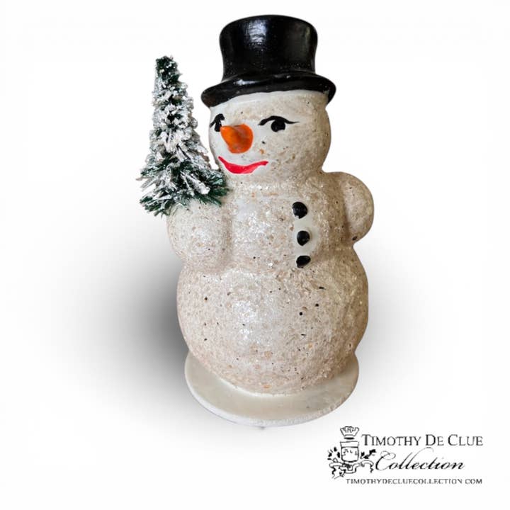 Snow Person | 4” - Paper Mache German Candy Container for wholesale by Timothy De Clue Collection