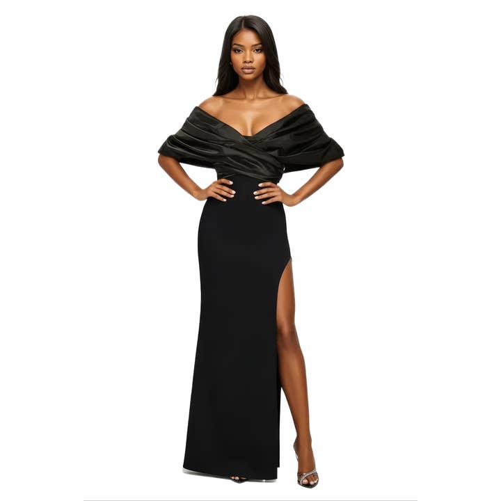 Off Shoulder Elegant Maxi Bandage Dress for wholesale by Grande Luxe Collection