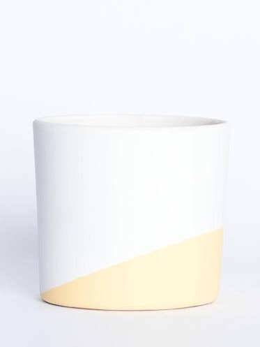 Yellow and White Flowerpot 14cm for wholesale by Miniplanta