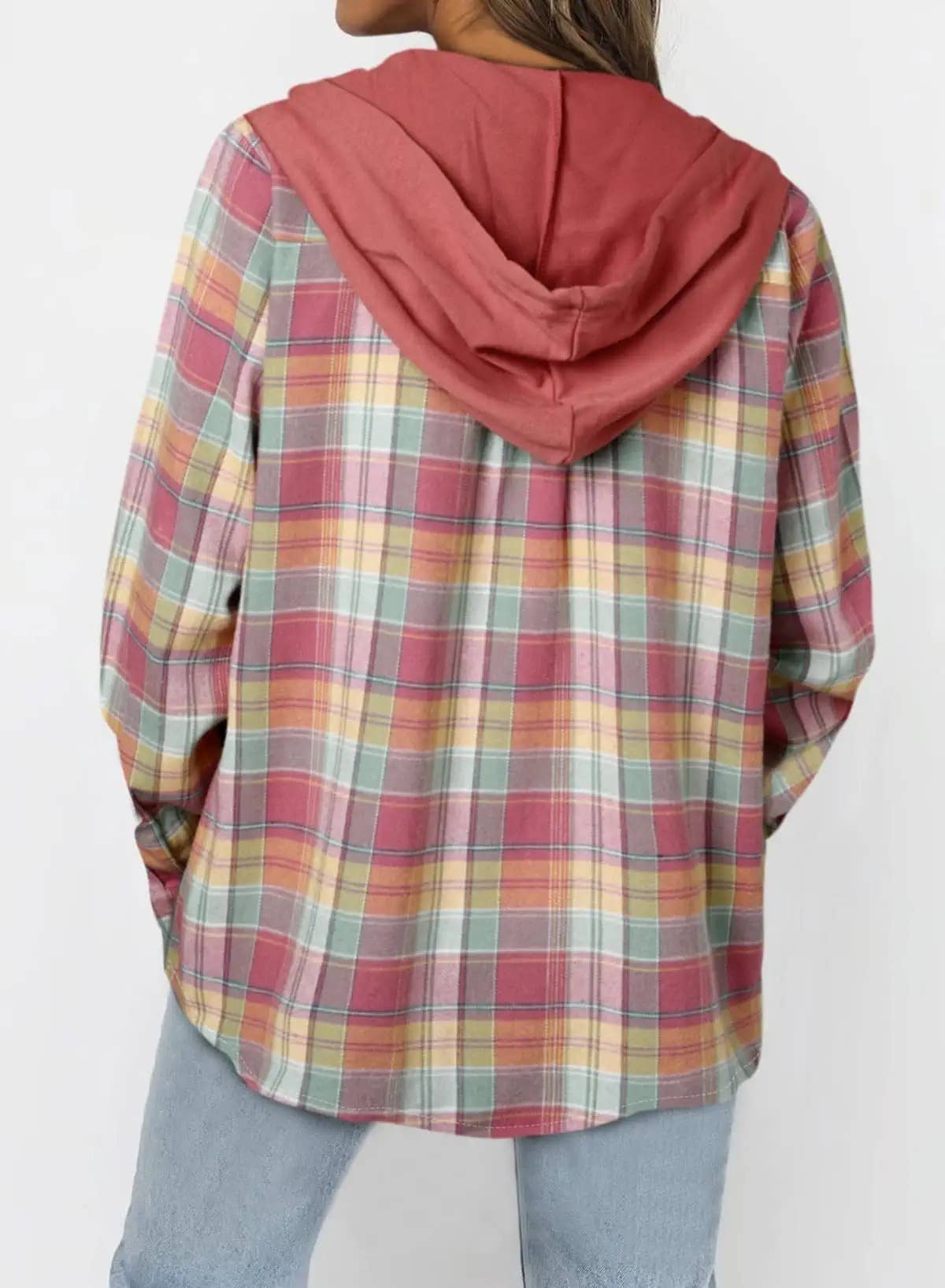 Suhkasana – Großhandel Hemdjacke/Shacket – Damen – Kapuzen-Karohemdjacke - Lässige Oversized Shacket10