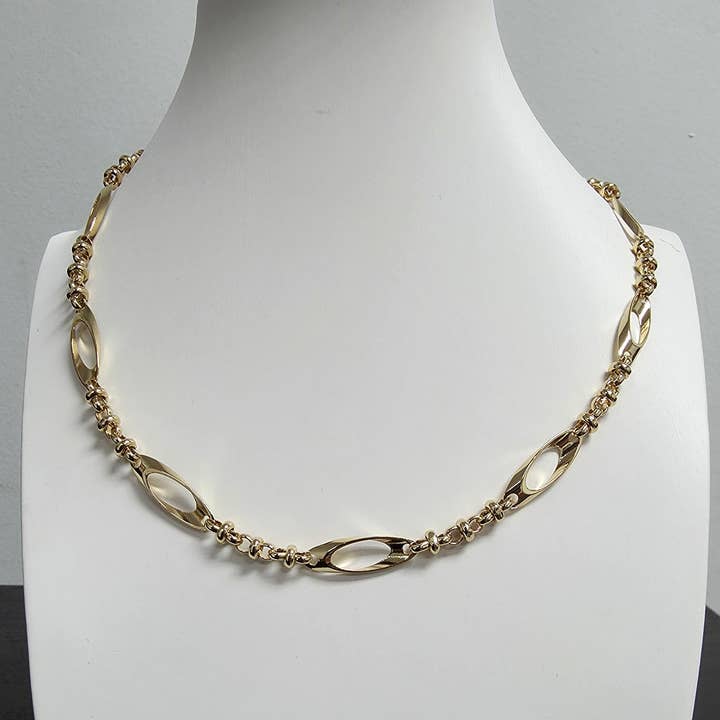Unique Oval Gold Chain Necklace 18.5 inch ✦ NC-SJ0404 for wholesale by Simply Jewels
