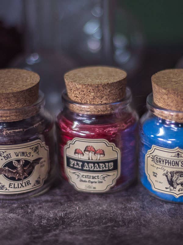 Halloween Decor Potion Candle Apothecary Witch Mushrooms for wholesale by Costurero Real