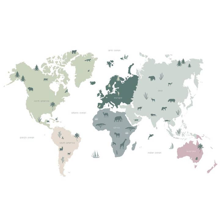 The Design Department b.v. - Wholesale Wallpaper - Wall Mural World Map for Children