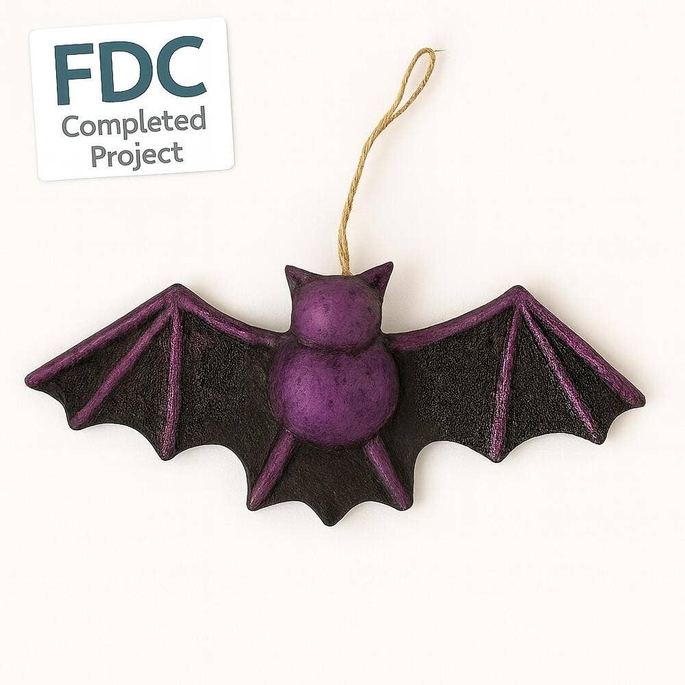 Factory Direct Craft - Vendita all'ingrosso Cartapesta - Pipistrello di Halloween in cartapesta preconfezionato e non finito - 21,5 cm x 10 cm1