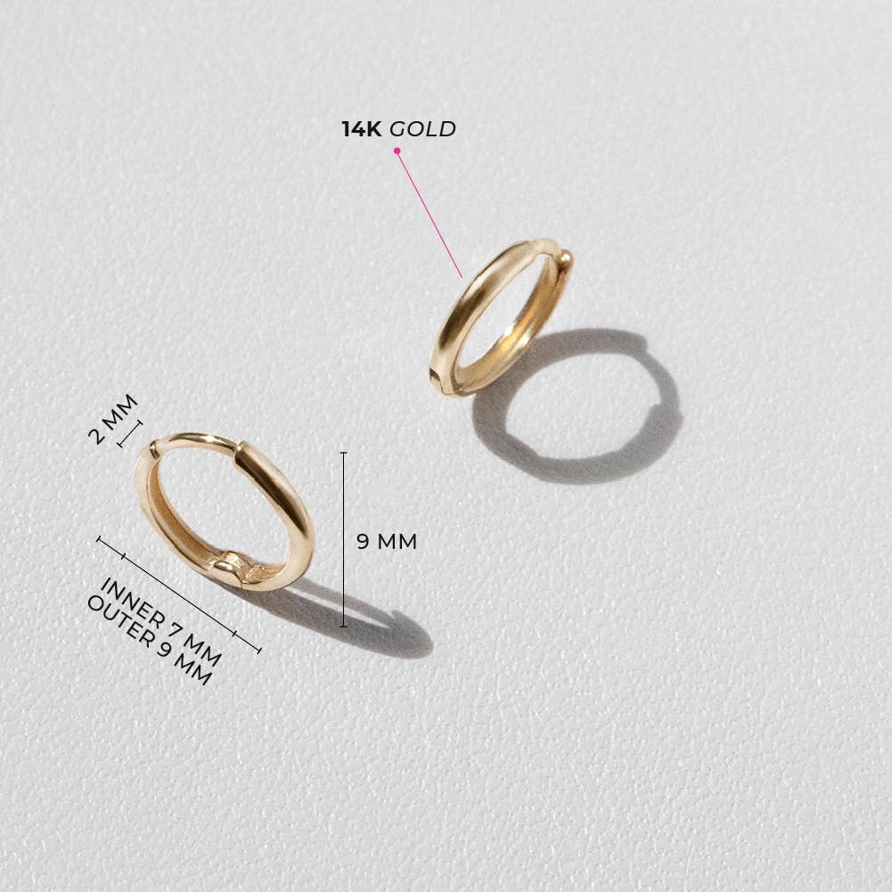 In Season Jewelry - Wholesale Earrings - Kids - 14k Yellow Gold Perfect Tiny Hoop 7mm Baby / Kids Earring1