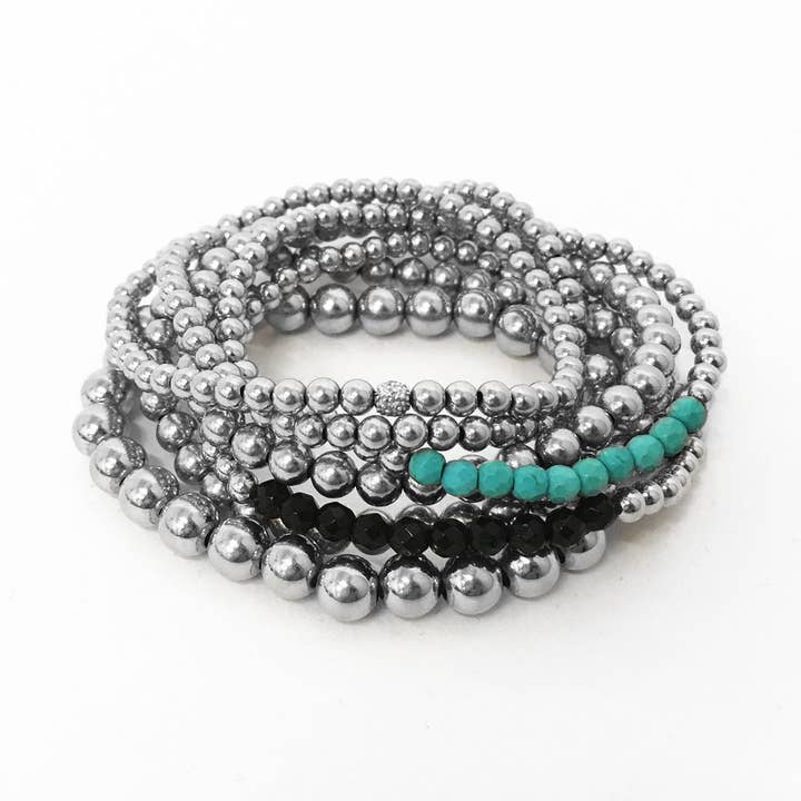 .925 Sterling Silver pärlstav sträckt armband för wholesale av Kelly and Rose Boutique