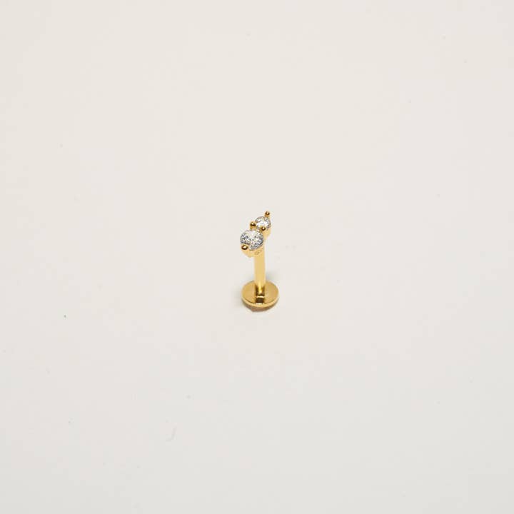 LEA Jewels – wholesale Stud/post earrings – Duo Crystal Flat Back Studs In Gold3