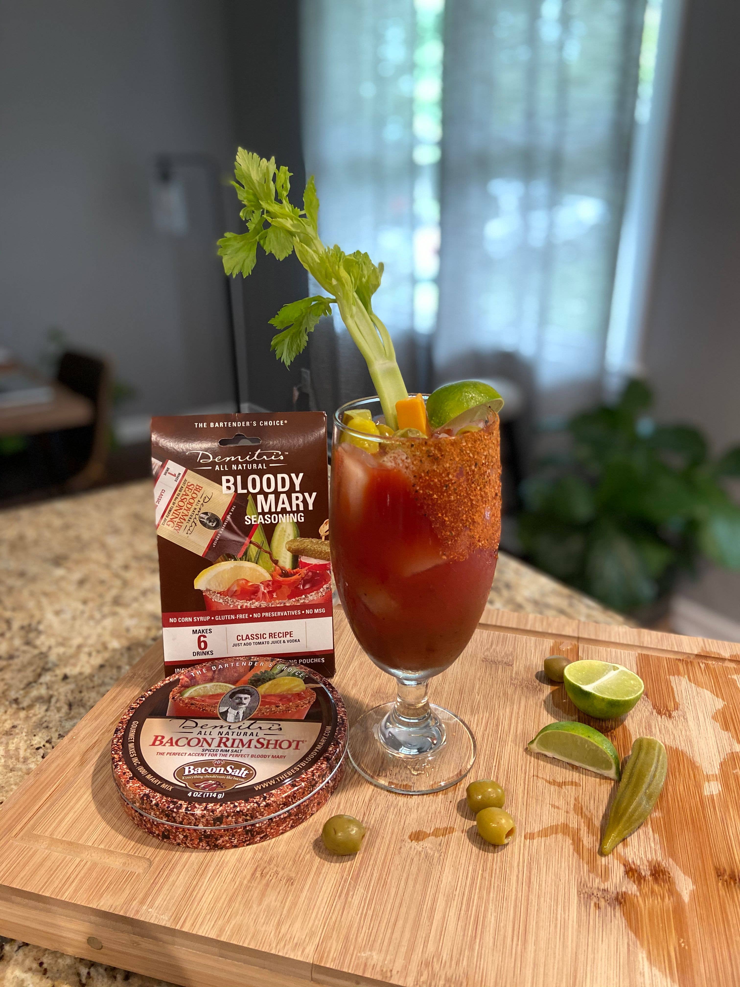 Demitri's Gourmet Mixes - Wholesale Salt - 4oz Bacon Rimshot Salt Tin (Case of 8 4oz Tins)4