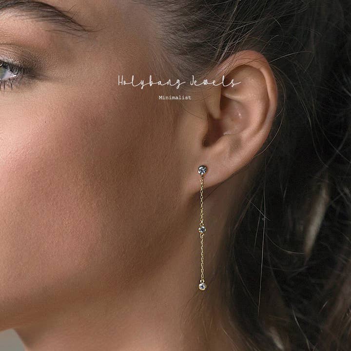 BEZEL KRISTALLDROPPÖRHÄNGEN - E-D3036 för wholesale av HolyBang Jewels