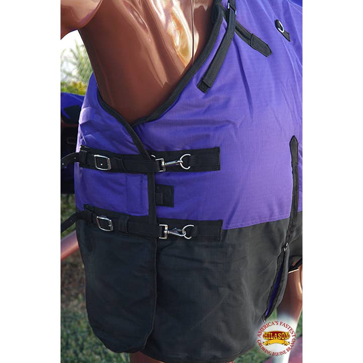 HILASON - Wholesale Horseback Riding Gear - HILASON 600D Winter Waterproof Poly Horse Blanket Belly Wrap Purple | Turnout Blankets for Horses3