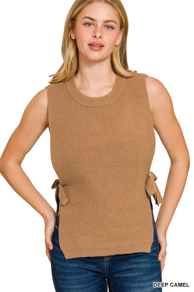 42POPS - Wholesale Outerwear Vest - Women's - `.0806 Side Tie Sweater Vest SI-285364