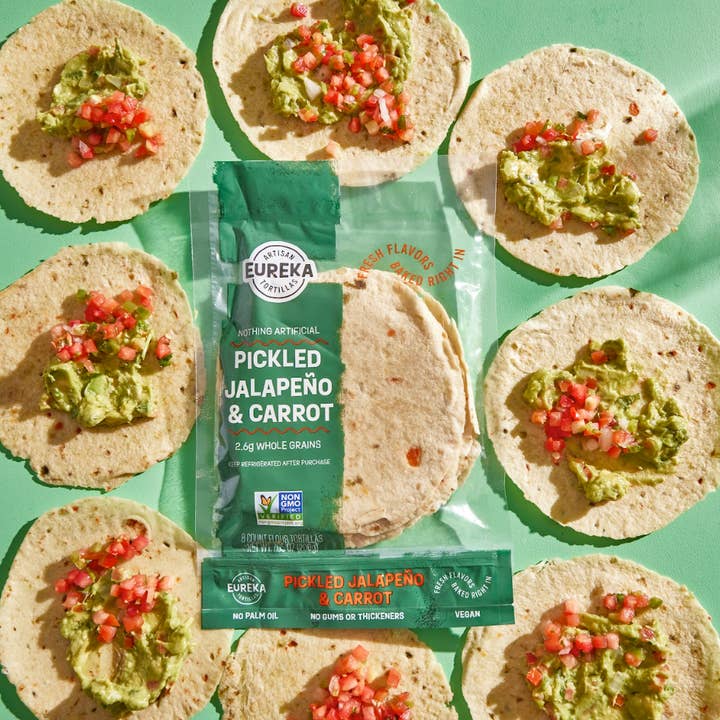 Eureka Tortilla - Wholesale Bread/Tortilla - Pickled Jalapeño & Carrot Flour Tortillas (Vegan)2