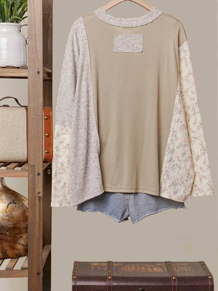 Multi Vintage Patchwork Pullover Top for wholesale on Faire
