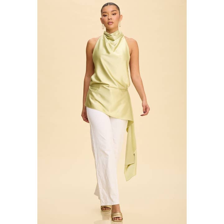 HALTER UNEVEN HEMLINE TUNIC TOP for wholesale by Luxxel