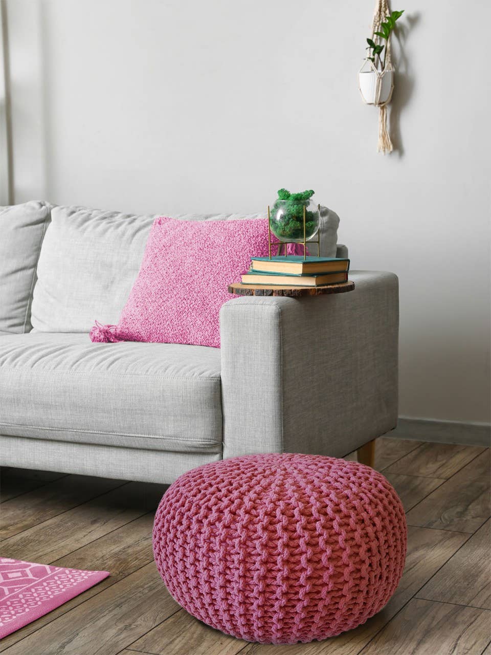 Voglrieder - Wholesale Pouf - Pouf, diameter 55 cm, knitted stool, pouf, pouf, floor cushion, large14