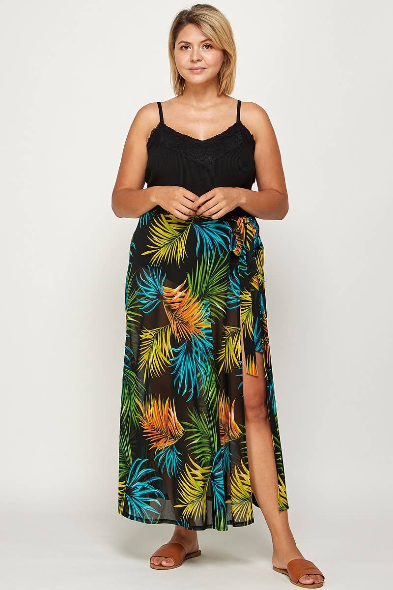 Multi Mesh Cover Up Maxi Plus Size Skirt - WG17747-SK for wholesale on Faire