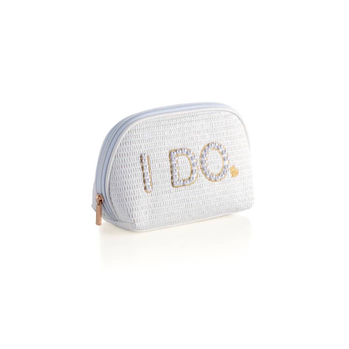 "I DO" ZIP POUCH, WHITE for wholesale by Shiraleah