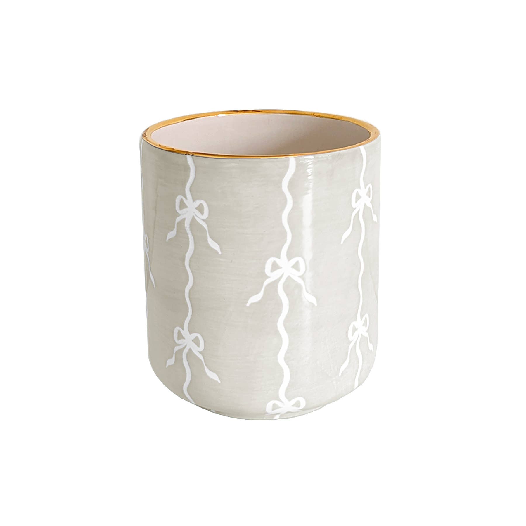 Lo Home | Ruby Clay - Wholesale Vase - Bow Stripe Vase with 22K Gold Accent18