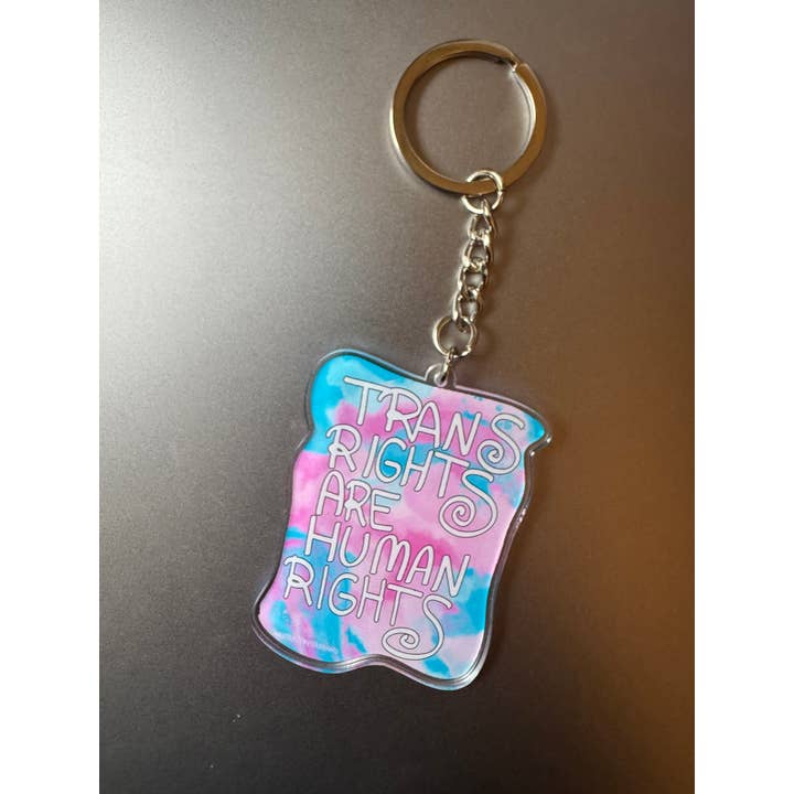 AbstractbyRabrams - Wholesale Keychain - Unisex - Trans Rights Are Human Rights Keychain - LGBTQ