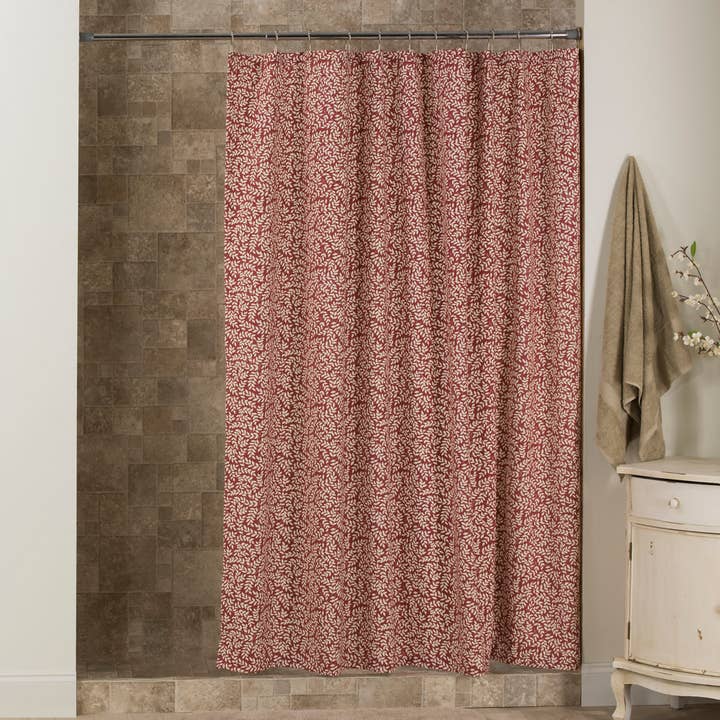 Bouvier Red Shower Curtain - Leaf for wholesale by Thomasville at Home