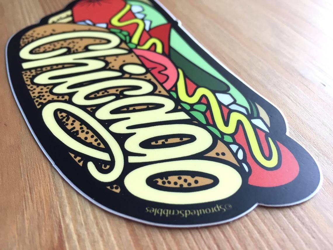 Sprouted Scribbles - Wholesale Sticker - Chicago Sticker - Hot Dog Travel Food4