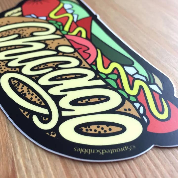 Sprouted Scribbles - Wholesale Sticker - Chicago Sticker - Hot Dog Travel Food4
