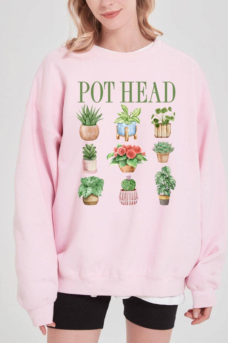 COLORBEAR - Wholesale T-Shirt (Graphic) - Women's - Pot Head Plant Lover Graphic Sweatshirt14